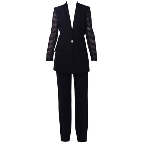 versace lace up pants|Versace pantsuit.